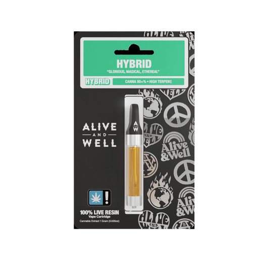 THCA Live Resin Cartridge Hybrid - 1G of high-potency, 100% live resin for quality vaping.