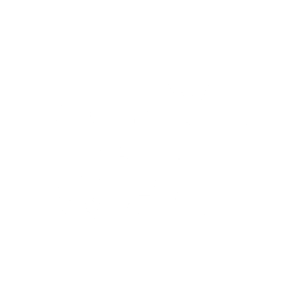 Alive and Well White Transparent Logo - Brand Icon for Hemp and CBD Products