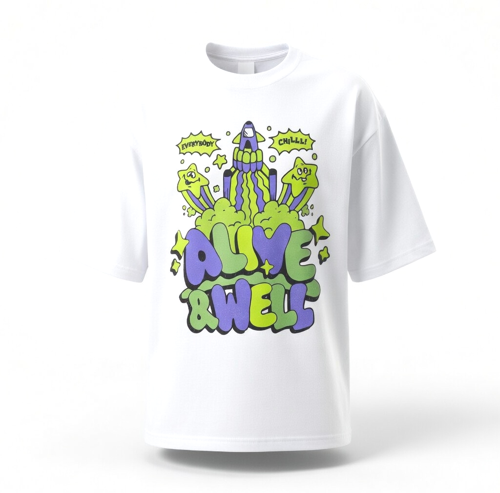 Alive & Well School Book Graphic Tee — White