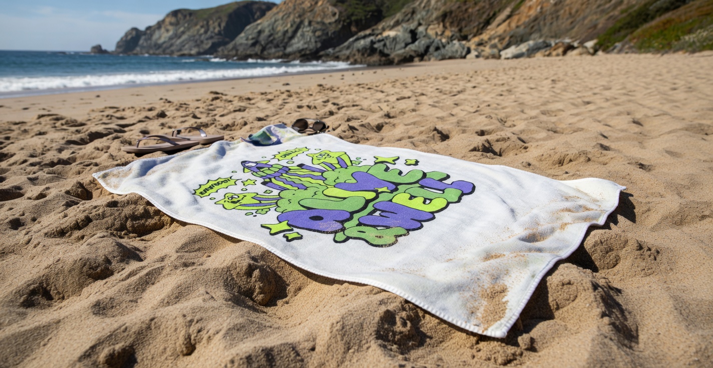 Alive & Well School Book Graphic Beach Towel — White