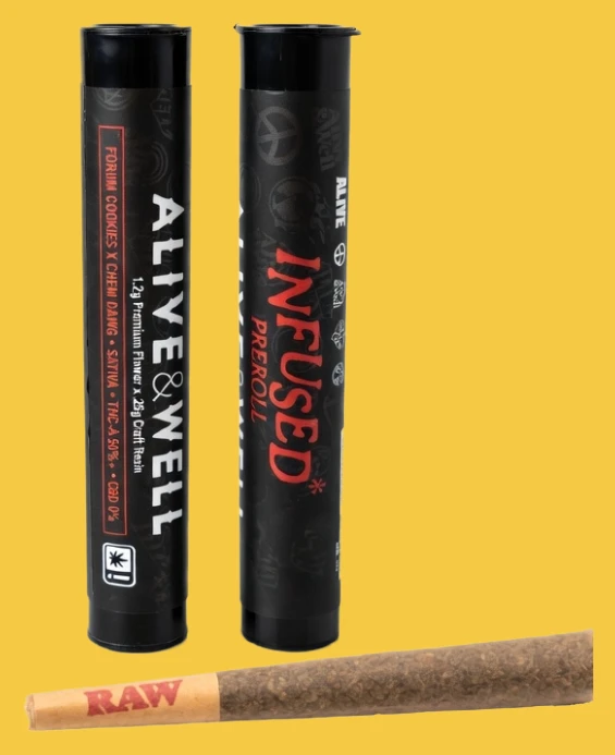 THCa Live Resin Infused Pre-Rolls products from Alive & Well