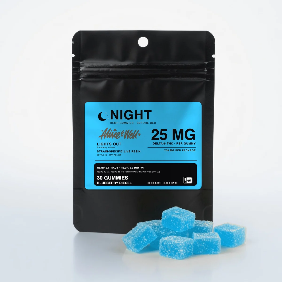 Delta-9 Night gummies — Blueberry Diesel