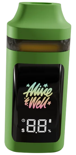 Alive & Well Premium Live Resin THCa All-in-One Vape — Ceramic Coil Device with Digital Display